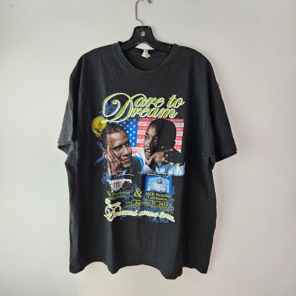 Black History "Dare to Dream" T-Shirt Obama MLK Martin Luther King Jr XL Casual